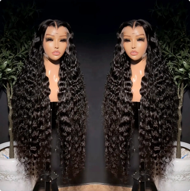 250 Density 13x4 Lace Front Wigs Human Hair Raw Virgin Brazilian 30 Inch Curly Deep Wave Glueless Wig 13x6 HD Lace Frontal Wigs
