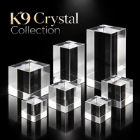 Cube en cristal clair poli HBL, bloc vierge, plusieurs tailles, cube en verre K9 pour gravure 3D personnalisée à l'intérieur