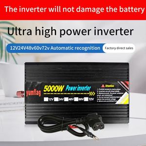 موجة جيبية نقية W مخرج واحد للسيارة المنزلية والاستخدام الخارجي 12 فولت 24 فولت 48 فولت 60 فولت 72 فولت محول تيار متردد - Product Image 4