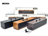 Nuevo Altavoz Bluetooth M3301 de Madera con Batería Integrada, Sonido de Larga Duración, Soporte, Audio para Computadora de Escritorio, Altavoz Dual de 10w con Bajos