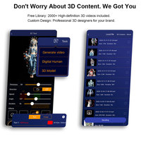 Ventilador Holográfico 3D con Entrada HDMI, Pantalla de Video de 2*3 Paneles, Proyector Holográfico 3D Interactivo con Sincronización HDMI