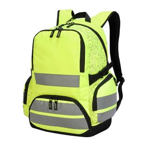 Hi Vis Waterproof Polyester <b>Backpack</b> <b>Heavy</b> <b>Duty</b> Safety Bag Laptop <b>Backpack</b> for Badminton with Reflective Straps - Product Image 1
