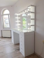 Miroir Coiffeuse de Table Ulink Nouveau Design Luxe en Bois avec Ampoules LED pour Maquillage
