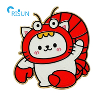 Épingles à revers en émail dur personnalisées de qualité fabricant, motif homard mignon avec paillettes, lot d'épingles à revers, badges, broches, épingles en émail dur personnalisées motif homard