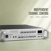 Amplificateur de sonorisation 120W à six zones, 3 entrées MIC, 2 entrées AUX avec sortie 70V 100V, système audio équilibré 16 Ohm