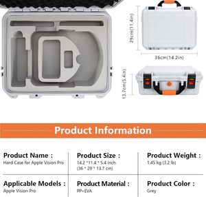 Amazear Pro Étui de rangement à coque rigide étanche pour Apple Vision Boîte portable antidéflagrante Accessoires VR Valise de transport - Product Image 4