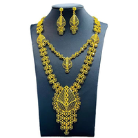 Ensembles de bijoux de mode de mariage indien de mariée en plaqué or personnalisé pour femmes ensembles de collier de boucles d'oreilles bague bracelet vente en gros