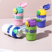 Termo de Acero Inoxidable Md224 para Niñas, 450 ml, Lindas Botellas de Agua con Dibujos Animados para Bebés y Niños, Taza Escolar Portátil para Niños