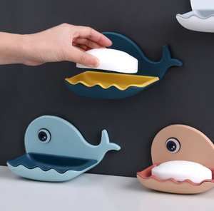 2023 SY salle de bain cuisine étagère murale <span class=keywords><strong>avec</strong></span> adhésif fort mignon plateau sans poinçon <span class=keywords><strong>porte</strong></span>-<span class=keywords><strong>savon</strong></span> baleine - Product Image 3