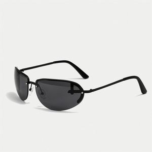 Novedades 2025, Gafas de Sol de Diseño de Marca de Lujo para Mujer, Ultraligeras, Vintage, sin Montura, Ovaladas, Estilo Y2K - Product Image 5