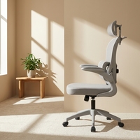 Chaise de bureau ergonomique moderne avec appui-tête réglable, siège pivotant confortable en maille pour personnel, dirigeants, visiteurs, chaise en plastique