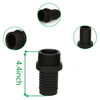 IBCHTB200 Conector de Tubería de Plástico Negro de Rosca Fina Macho de 2"x2" BSP X Adaptador de Cola de Manguera de 2" para Transferencia de Fluidos
