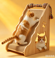 Arbre à chat vertical de luxe moderne et amélioré avec griffoir en sisal écologique, emballé en carton pour chats