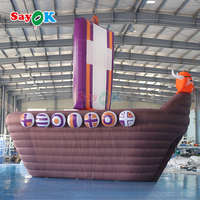 Sayok Gonflable Pirate Bateau Tunnel Entrée Gonflable Mascotte Tunnel Coque Football Gonflable Pirate Tunnel