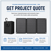 Panneau solaire pliable LS-SP30F 30W conforme CE LVD EMC et RoHS avec fiche technique complète sur demande pour les dossiers d'appel d'offres