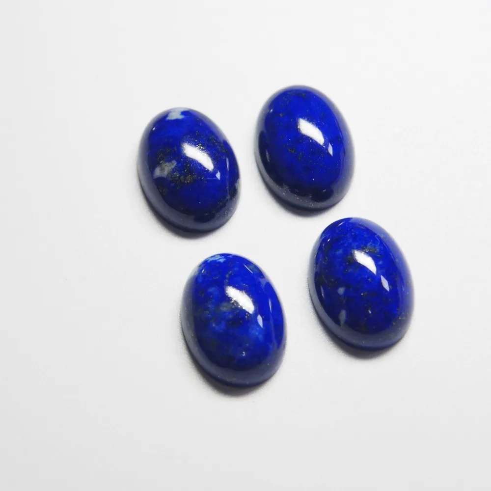 Doğal Lapis 10x14mm 12x16mm düz alt Oval yuvarlak mavi Lapis Lazuli Cabochon