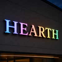 Letras Luminosas Iridiscentes para Exteriores, Letreros LED 3D Grandes Personalizados, Letreros Abiertos para Negocios