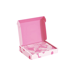 Custom Printed Logo Color Mailing Corrugated Boxes Packaging Clothing Mailer Shipping Pink paper packaging Box