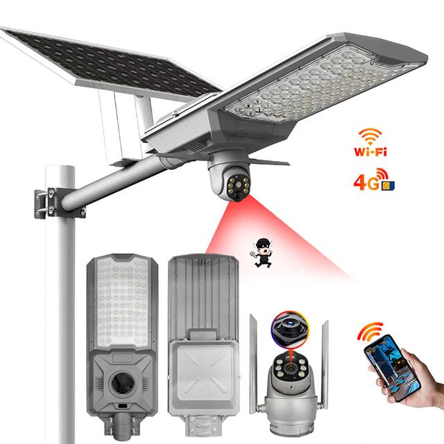 800W Outdoor Smart Solar LED Light with Motion Sensor 4G WIFI Camera IP65 Road Application for Outdoor Solar Lighting