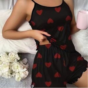 Ensemble Deux Pièces Pyjama Été Femme Sexy et Décontracté, Composé d'un Haut Court à Bretelles et d'un Short, Un Vêtement d'Intérieur Très Demandé - Product Image 2