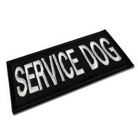 Écusson thermocollant brodé avec empreinte de patte 'Ne pas caresser' pour harnais de chien de compagnie et carte d'identification pour chien d'assistance écologique, avec fixation Velcro