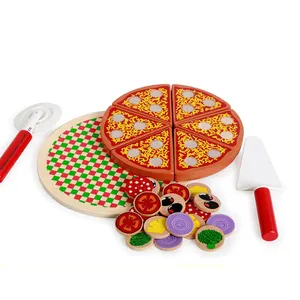Erfindung DIY Holz Pizza Küche Set Montessori Kinder Lernspiel zeug Holz spielzeug