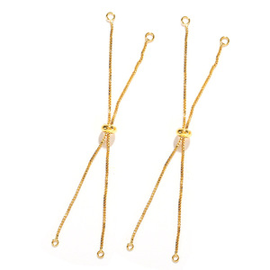 18K Gold Plated Box Chain Adjustable Extension With Silicone Bead For DIY Jewelry Making Elasticity Chain Component - Product Image 4