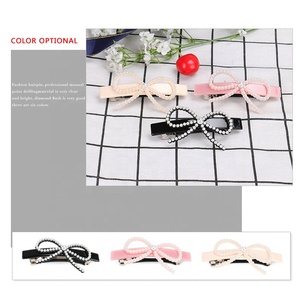 Style coréen Arc Pinces À <span class=keywords><strong>Cheveux</strong></span> En Acétate De Cellulose Barrettes à <span class=keywords><strong>Cheveux</strong></span> Élégant Arc <span class=keywords><strong>Perle</strong></span> Bijoux - Product Image 4