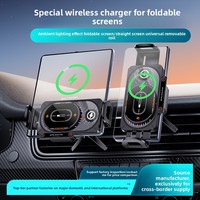 Support de téléphone et tablette rotatif pour grille d'aération de voiture, pliable, à fixation électrique, avec recharge sans fil et support de navigation