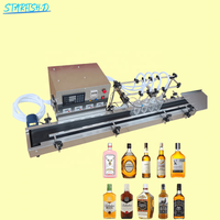 Machine de remplissage automatique de table à 4 têtes pour eau liquide, jus, crème, huile, petite bouteille en verre et plastique