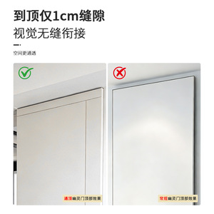 Hidden Trackless Ghost Door Accessories 1.2m Aluminum Alloy Smooth Rolling Floor To Ceiling Sliding Door Hardware - Product Image 1