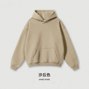 Sudadera con capucha casual unisex de algodón pesado de 345 g con cremallera de un cuarto, estampado puff, serigrafía y botones, para otoño - Product Image 2