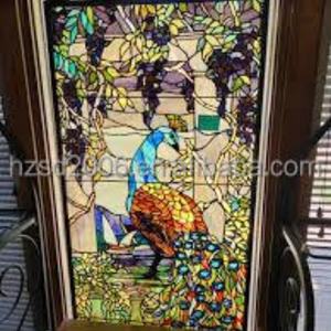 Panel de Vidrio Doble con Diseño de Pavo Real, Hecho a Mano y Personalizado, para Ventana, Puerta, Pared o Cortina, Estilo Catedral China - Product Image 6