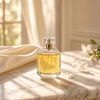 Flacon de parfum carré plat en verre épais de luxe vide, personnalisé en usine, avec boîte, 30ml 50ml 100ml