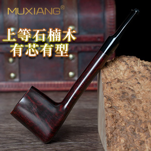 Muxiang Briar Wood Smoking Pipe Straight Type Handmade Tobacco Pipe For Men Vintage Style Filter Pipe - Product Image 2