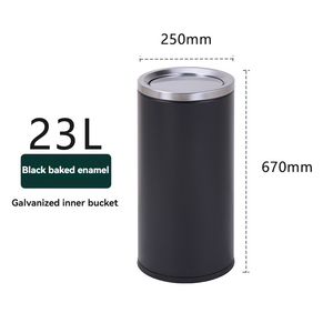 Poubelle commerciale de luxe pour hôtel, en acier inoxydable, type ouvert, ronde, verticale, <span class=keywords><strong>avec</strong></span> <span class=keywords><strong>couvercle</strong></span> semi-basculeur, personnalisable pour centre commercial et hall d'hôtel - Product Image 1