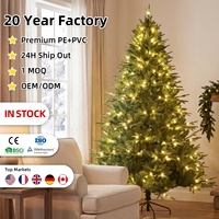 Árbol de Navidad Preiluminado con LED, Sin Olor, Sin Espacios, Tacto Realista, Envío Rápido desde EE. UU., 1 MOQ, Gran Venta