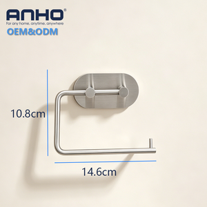 Porte-papier toilette mural auto-adhésif <span class=keywords><strong>en</strong></span> acier inoxydable pour salle de bain, finition céramique haute brillance, rangement mural - Product Image 4