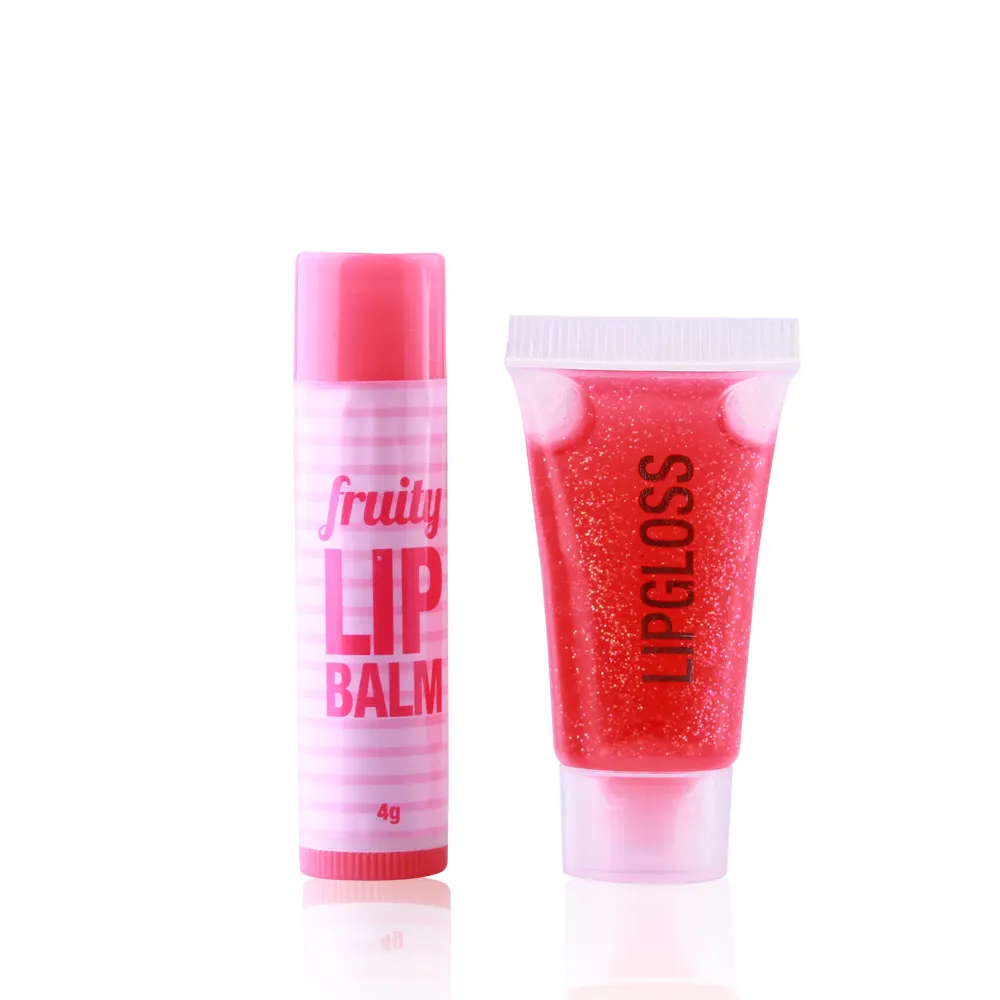 Private Label Cheap Lip Balm Set With Lip Gloss Promotional Gift Set makeups