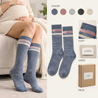 Chaussettes de compression graduées pour mollets, confort maternité, en fil mélangé, avec logo, format pack, échantillon, avis