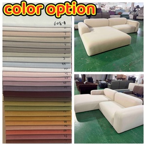 Современный модульный диван-кровать L-образной формы в скандинавском минималистичном стиле из ткани для гостиных в квартирах и виллах - Product Image 2