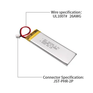 リチウムイオン充電式電池UFX 382780 850mAh 3.7V中国のナトリウムイオン電池メーカー