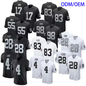 Maßgefertigtes Hochwertiges Las Vegas Raiders Style American Football Trikot Genäht # 11 # 13 # 24 # 28 # 34 Name Nummer Polyester Sport - Product Image 1