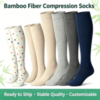 Chaussettes de compression en bambou pour femmes et hommes, tendance, en fibre de bambou, hauteur genou, pour la circulation sanguine et la récupération sportive, collection 2026