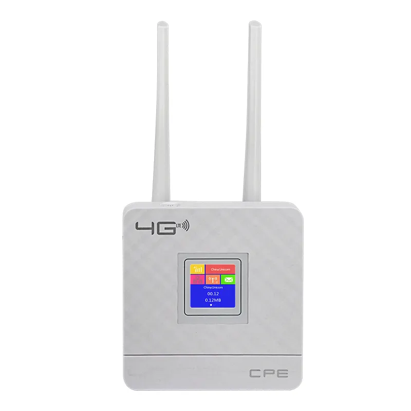 شريحة اتصال لاسلكي 4g CPE للاستخدام المنزلي, شريحة SIM لاسلكية 4g cpe للاستخدام المنزلي الداخلي 150Mbps جهاز توجيه 4g CPE مع شاشة ملونة