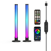 Barre lumineuse LED moderne en plastique à changement de couleur RGB IC, dimmable, synchronisation musicale dynamique, contrôle par application, alimentation USB, éclairage d'ambiance