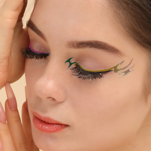 Autocollants Eyeliner 3D en relief, formes géométriques, auto-adhésifs, maquillage de scène, tatouage temporaire, design artistique pour les yeux FE3D003 - Product Image 4