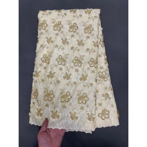 Tissu en Dentelle Voile <span class=keywords><strong>Suisse</strong></span> Bicolore en Coton Sec Autrichien de Qualité Supérieure avec Pierres, Tissu en Dentelle Nigériane pour la Couture - Product Image 6