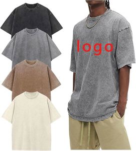 Camisetas Extra Grandes para Hombre, Corte Holgado, Algodón Grueso, Camisetas Vintage, Camiseta con Lavado Ácido - Product Image 1
