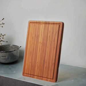 Planche à découper en bois de bloc de boucher en bambou écologique pour la cuisine avec poignées latérales rainures de jus pour le service de charcuterie de fromage - Product Image 2